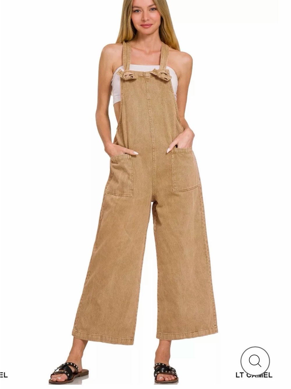 Zenana knotted denim Overalls